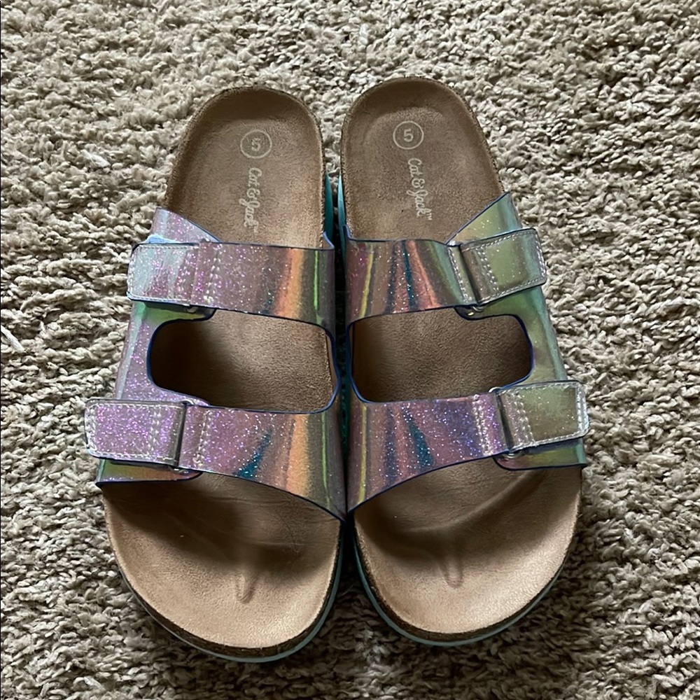 Cat & Jack iridescent platform girls sandals